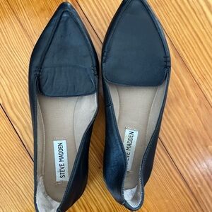 Steve Madden Black Leather Loafers
